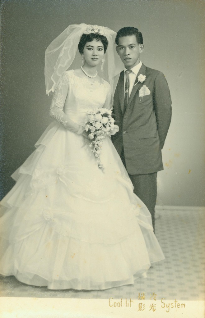 Wedding couple in a studio with an air-condition system called the "Coolit". Photo: Lee Fook Weng