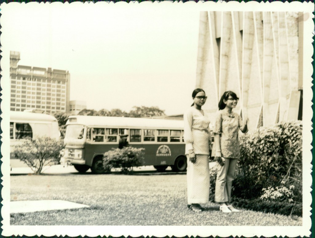 Buses parked infront of the theatre to charter students for their performances. Photo credit: Rohani Binte Din
