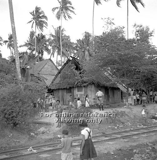 An image of the attap huts at Redhill in 1963 where a fire broke out. Photo: National Archives of Singapore
